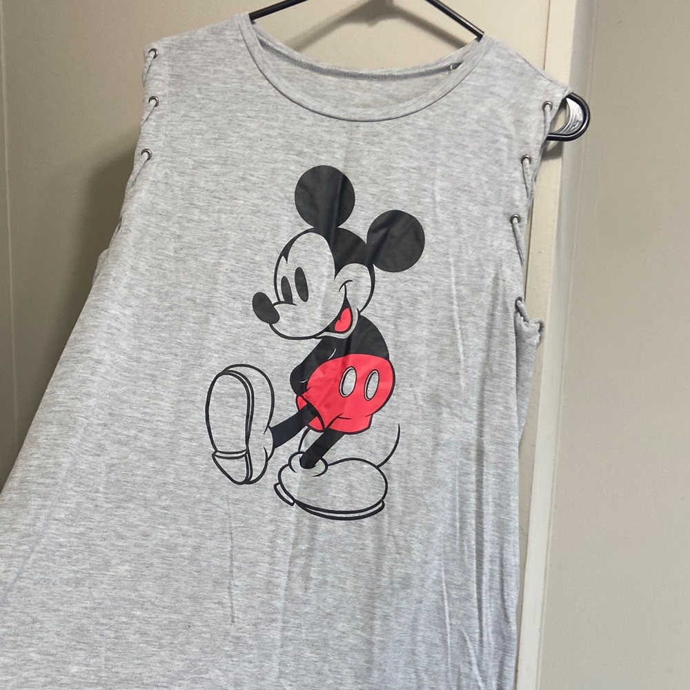 Disney Mickey Mouse Light Gray Kids Tank Top